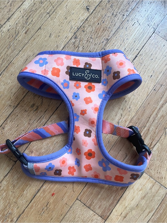 Lucy & Co. Other - Lucy & Co. Reversible Pink Floral Dog Harness with Purple Trim